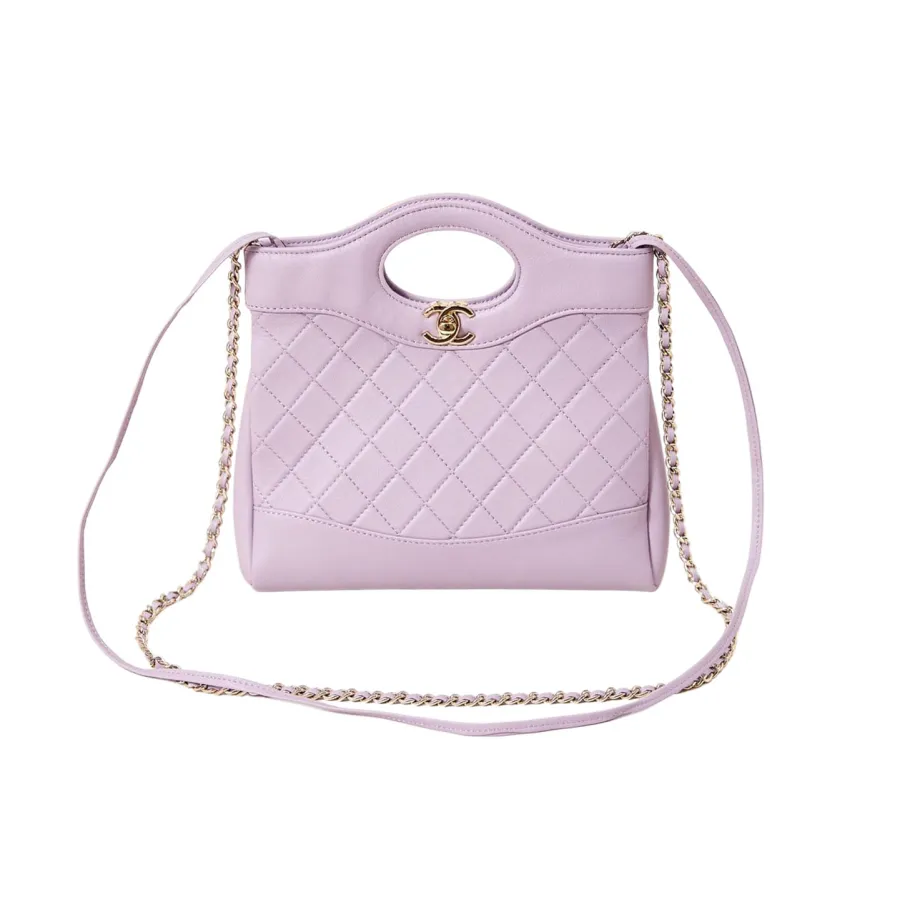 Chanel Oil Wax Leather Purple Crossbody Bags