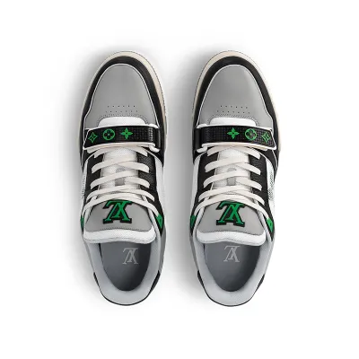 Louis Vuitton Men's green grey black cowhide sneakers