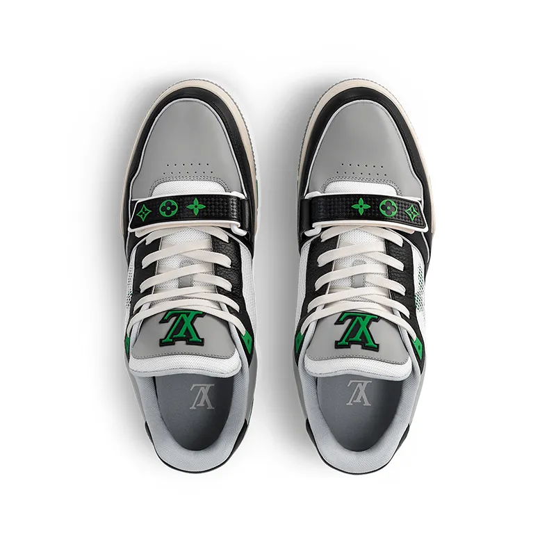 Louis Vuitton Men's green grey black cowhide sneakers