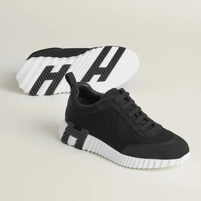 HERMES Black Sneakers Bouncing Sports Shoes