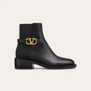 VALENTINO SIGNATURE Calf leather ankle boots (heel 3 cm high)