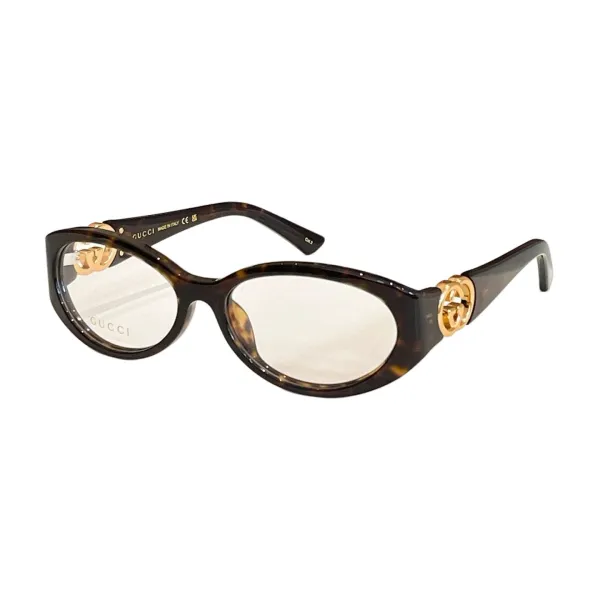Gucci Oval glasses black/purple/ivory/red/leopard brown/transparent leopard/transparent blue black/transparent black gold color Size 56口18-140 - Image 6