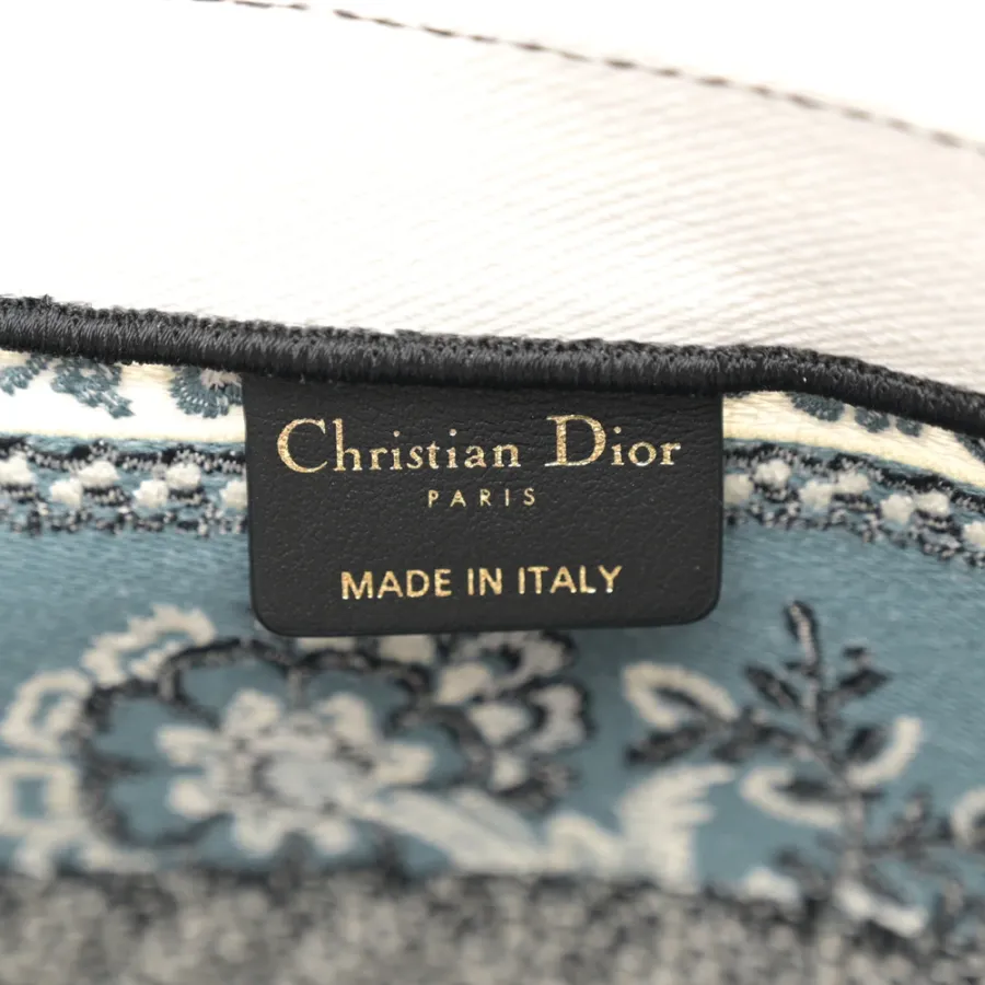 Dior Medium Butterfly Bandana Book Tote Black/White Embroidered Canvas
