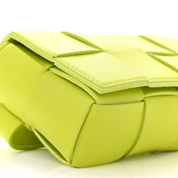 Bottega Veneta Small Intreccio Cassette Belt Bag Kiwi Paper Calfskin Leather - Image 4