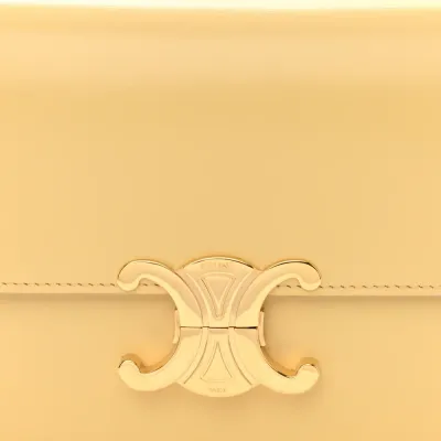 Celine Small Teen Triomphe Bag Pollen Shiny Calfskin Leather Gold Hardware