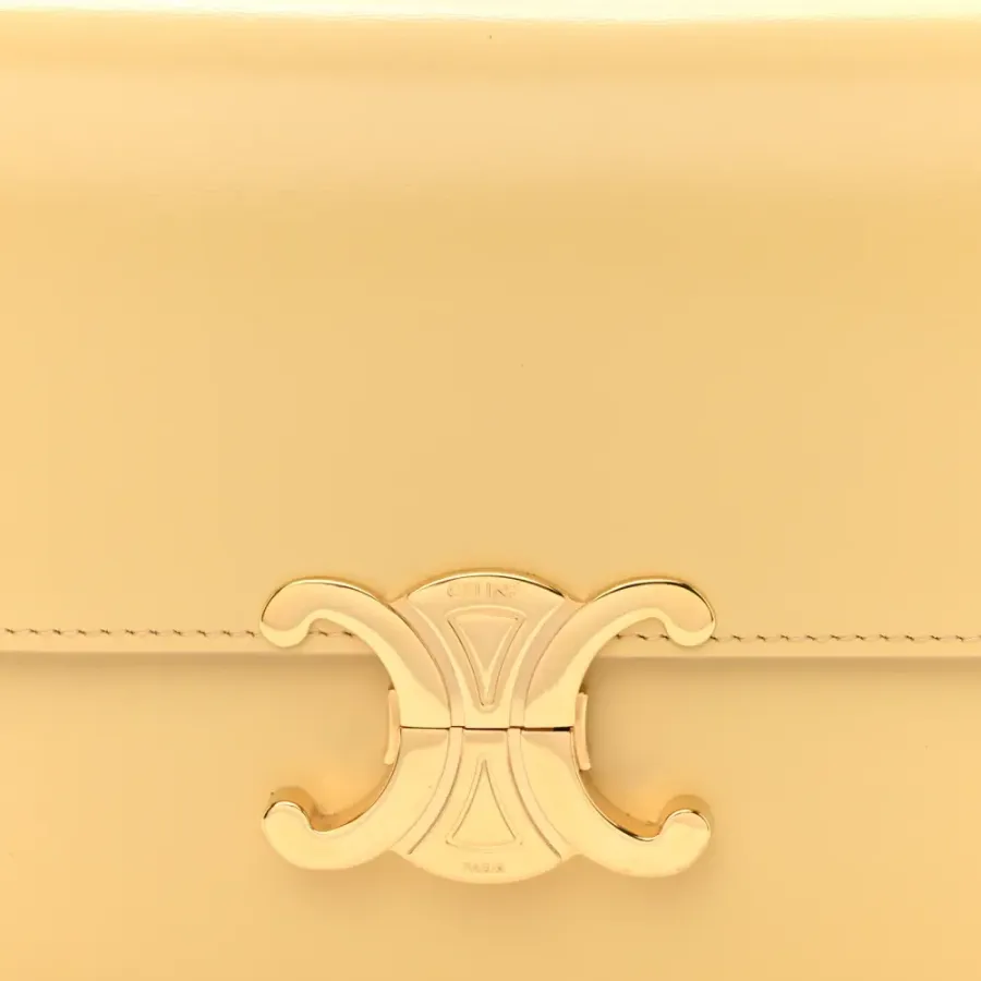 Celine Small Teen Triomphe Bag Pollen Shiny Calfskin Leather Gold Hardware