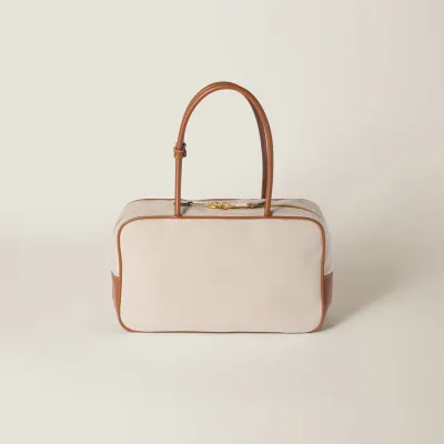 Miu Miu Aventure Nappa Canvas White Top-Handle Bags