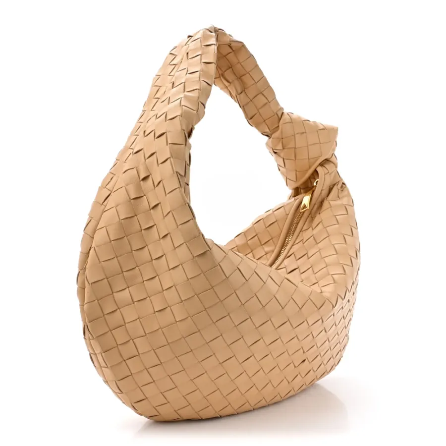 Bottega Veneta Maxi Intrecciato Teen Jodie Hobo Almond Nappa Leather