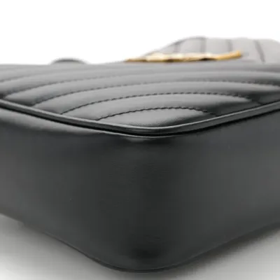 Saint Laurent Medium Lou Camera Bag Black Monogram Calfskin Matelasse Leather Gold Hardware