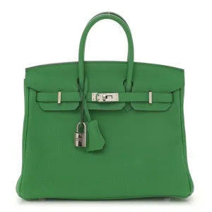 Hermès Verso Birkin 25 Bambou/Caramel Togo Leather Palladium Hardware