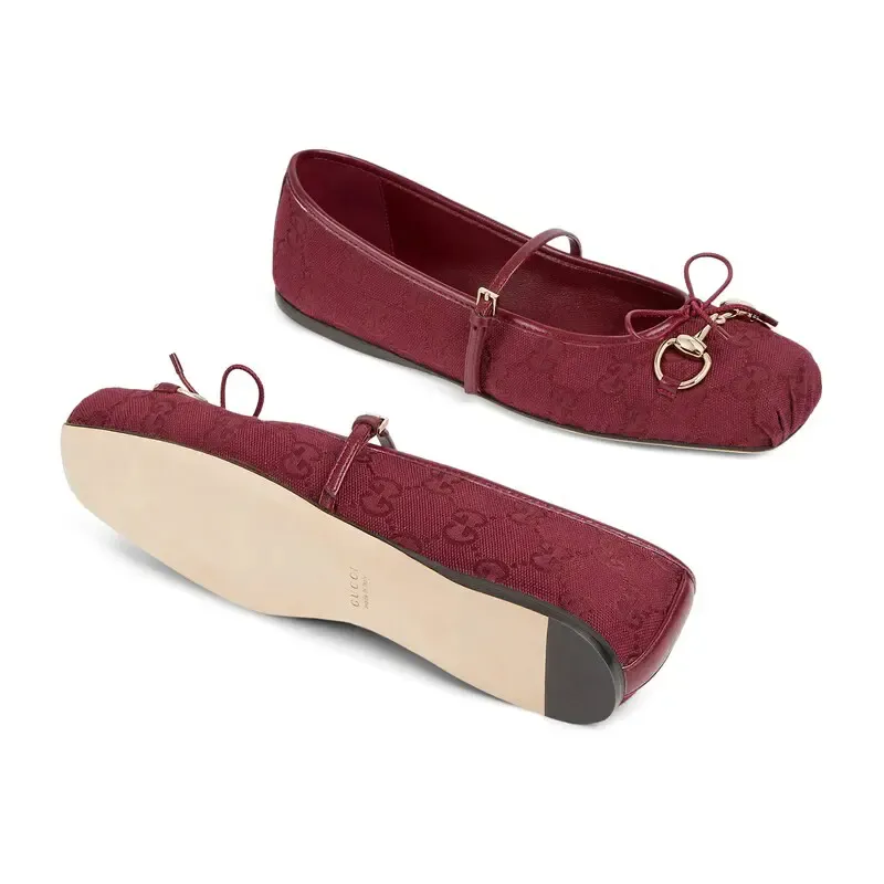 Gucci red Ballet Shoes Flat Shoes