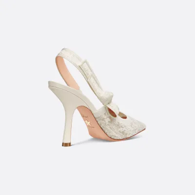 Dior white embroidery  high heels