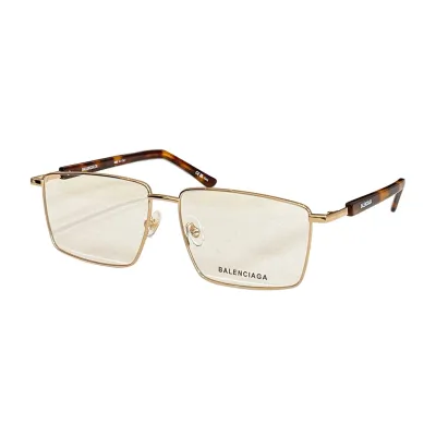 Balenciaga square frame glasses gold black/gold silver/gold leopard color transparent lens Size 59口16-145
