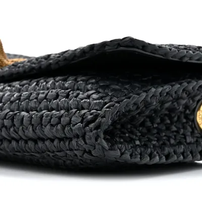 Saint Laurent Medium Kate 99 Tassel Monogram Raffia Black Gold Hardware