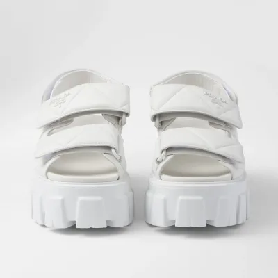 PRADA White Monolith Nappa leather sandals