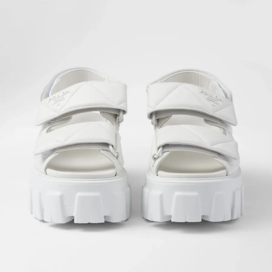 PRADA White Monolith Nappa leather sandals