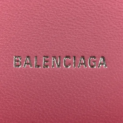 Balenciaga XS Hourglass Wallet On Chain Sweet Pink Sparkling Fabric Silver Hardware