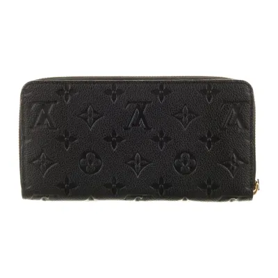 Louis Vuitton Medium Zippy Wallet Black Empreinte Leather Gold Hardware