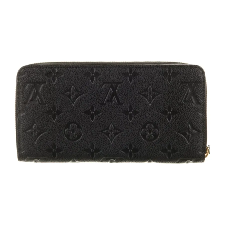 Louis Vuitton Medium Zippy Wallet Black Empreinte Leather Gold Hardware
