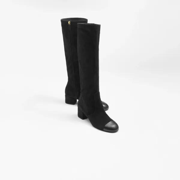 Chanel Long boots black suede, calfskin, sheepskin - Image 2