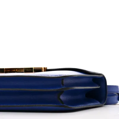 Hermès Constance 18 Bleu Bleu Électrique Tadelakt Leather Gold Hardware
