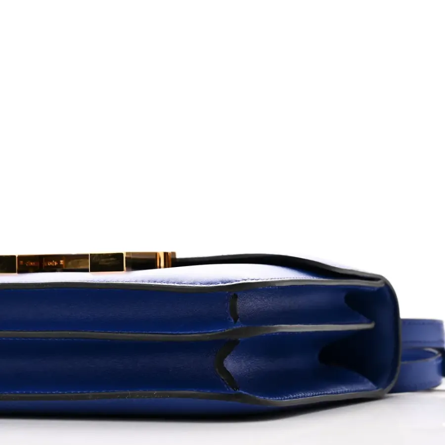 Hermès Constance 18 Bleu Bleu Électrique Tadelakt Leather Gold Hardware