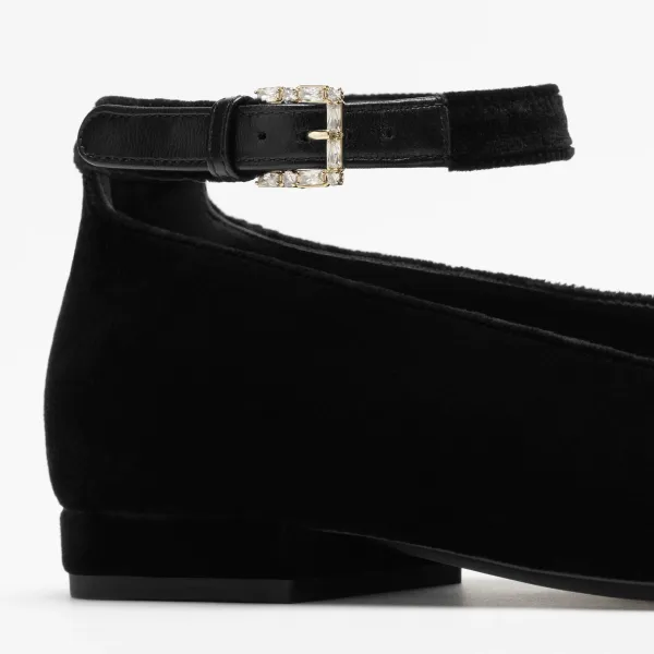 Chanel velvet, rhinestone and metal Black Mary Jane Shoes - Image 4