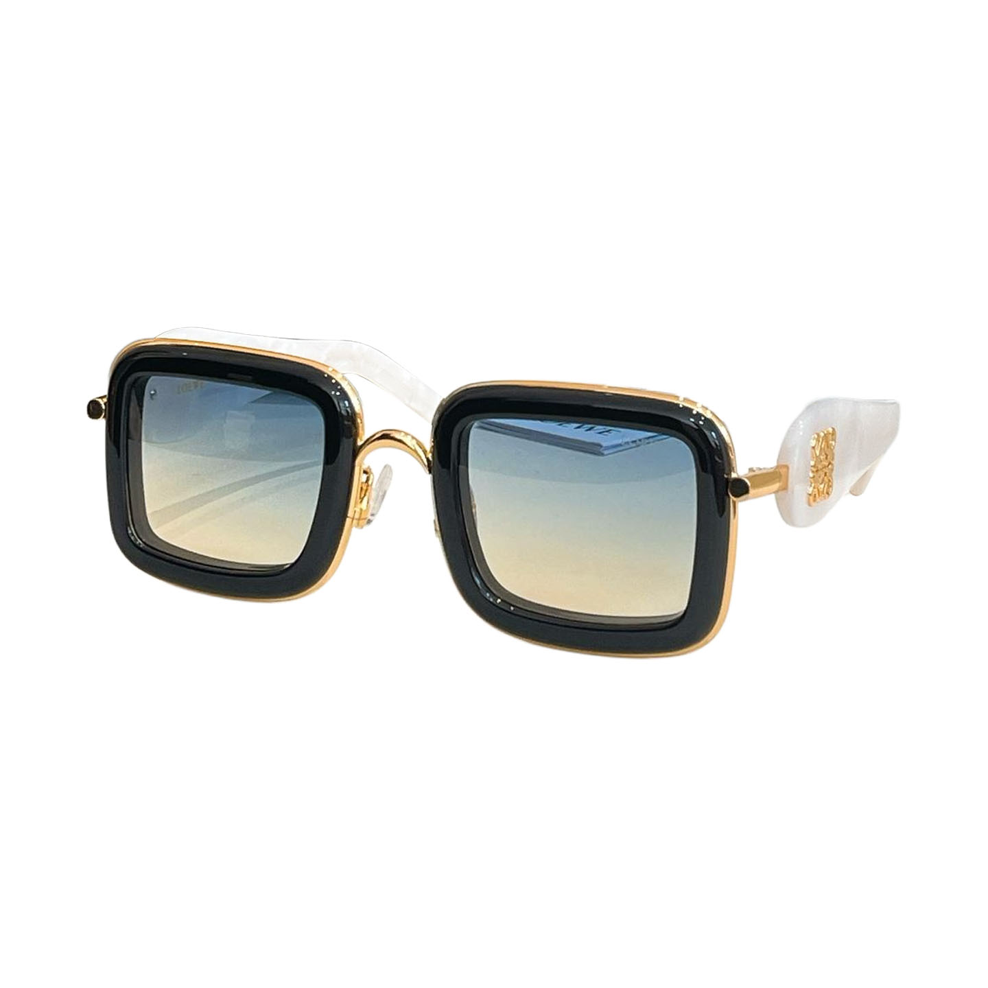 Loewe óculos de armação quadrada preto branco/branco/preto laranja/preto vermelho/preto/prata roxo/ouro roxo/cor leopardo Tamanho 49口27-140