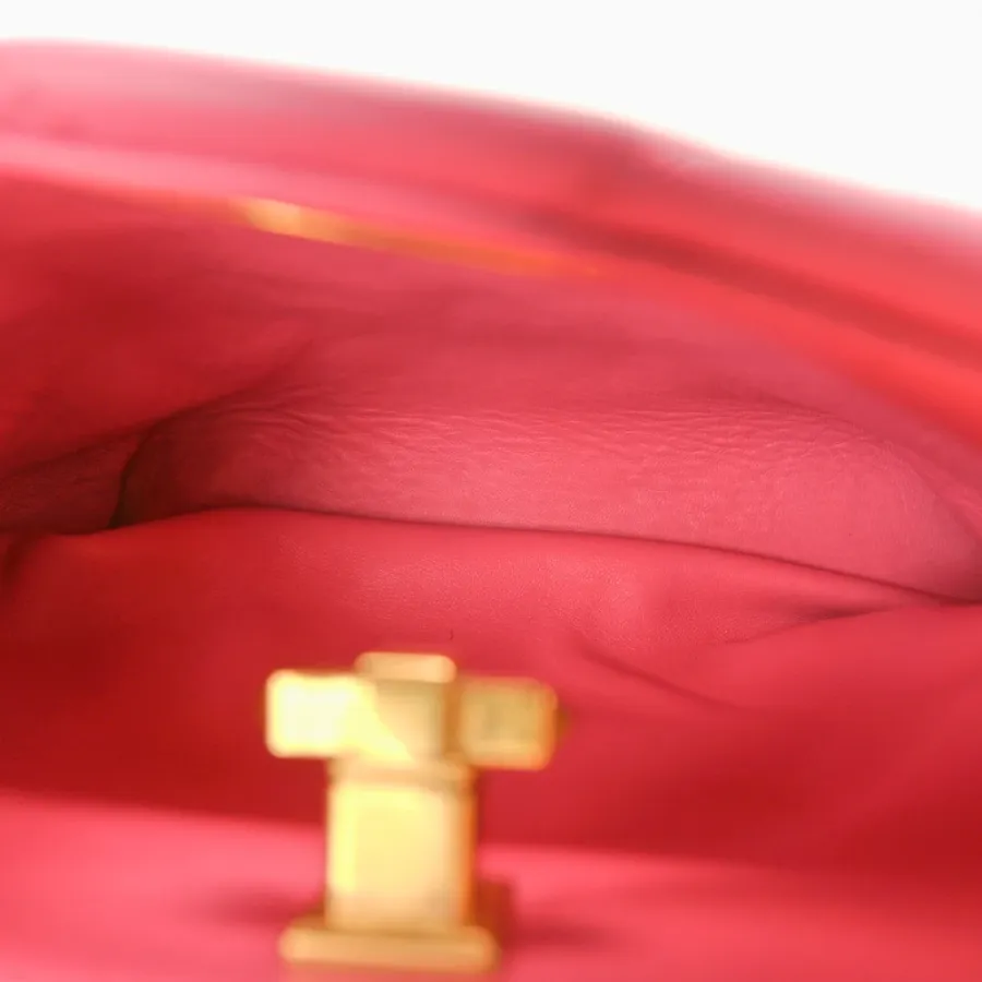 Valentino Garavani Small Roman Stud The Handle Bag Flamingo Pink Nappa Leather Gold Hardware