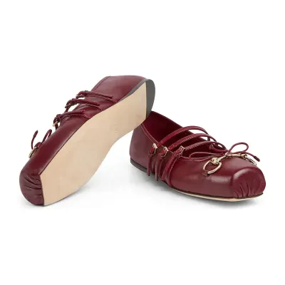 Gucci red Ballet Shoes Flat Shoes