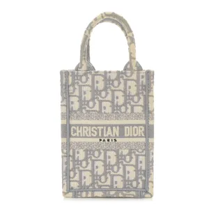 Dior Mini Book Tote Phone Bag Grey Oblique Canvas