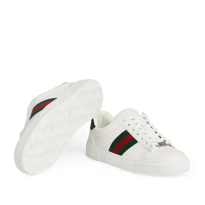Gucci Ace series white sneakers woven fabric women's sports shoes