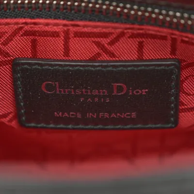 Dior Mini Lady Dior Black Cannage Lambskin Leather Light Gold Hardware