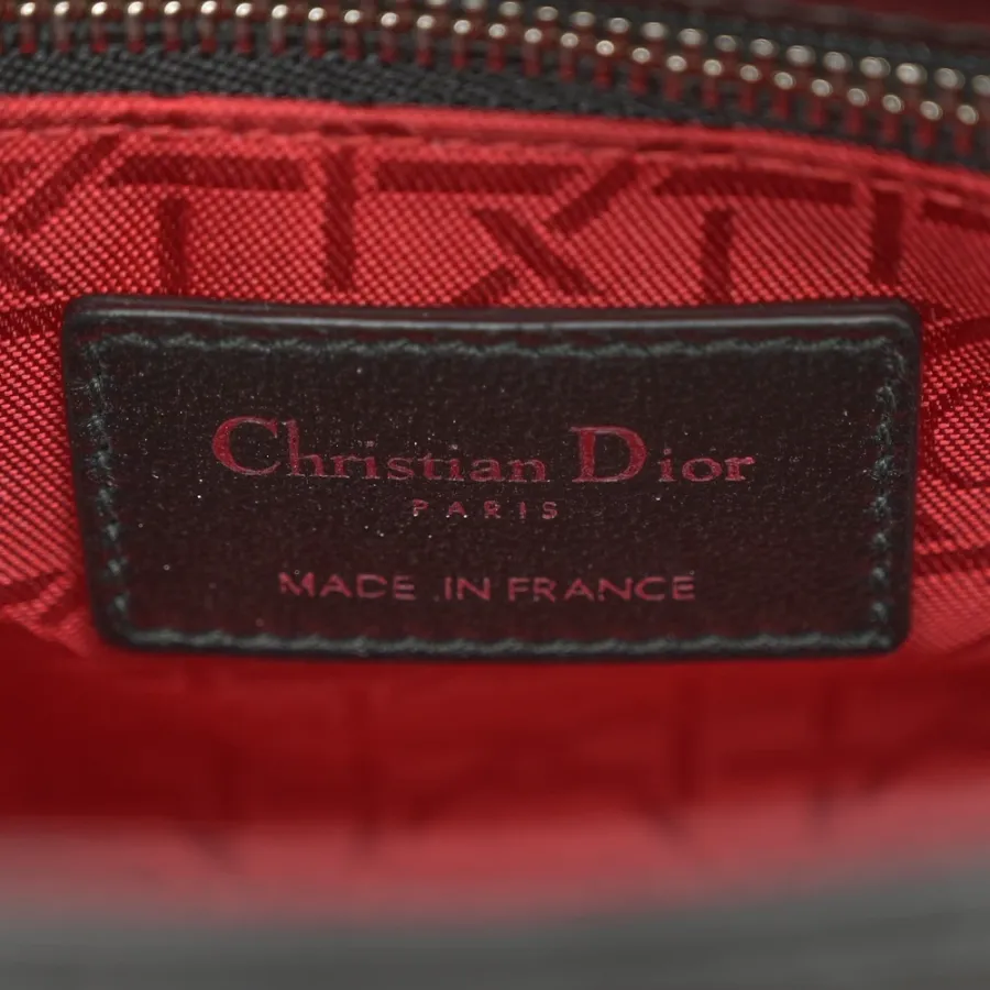 Dior Mini Lady Dior Black Cannage Lambskin Leather Light Gold Hardware