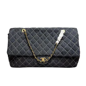 Chanel Denim color / Black Tote Bags 45cm Shoulder Bags