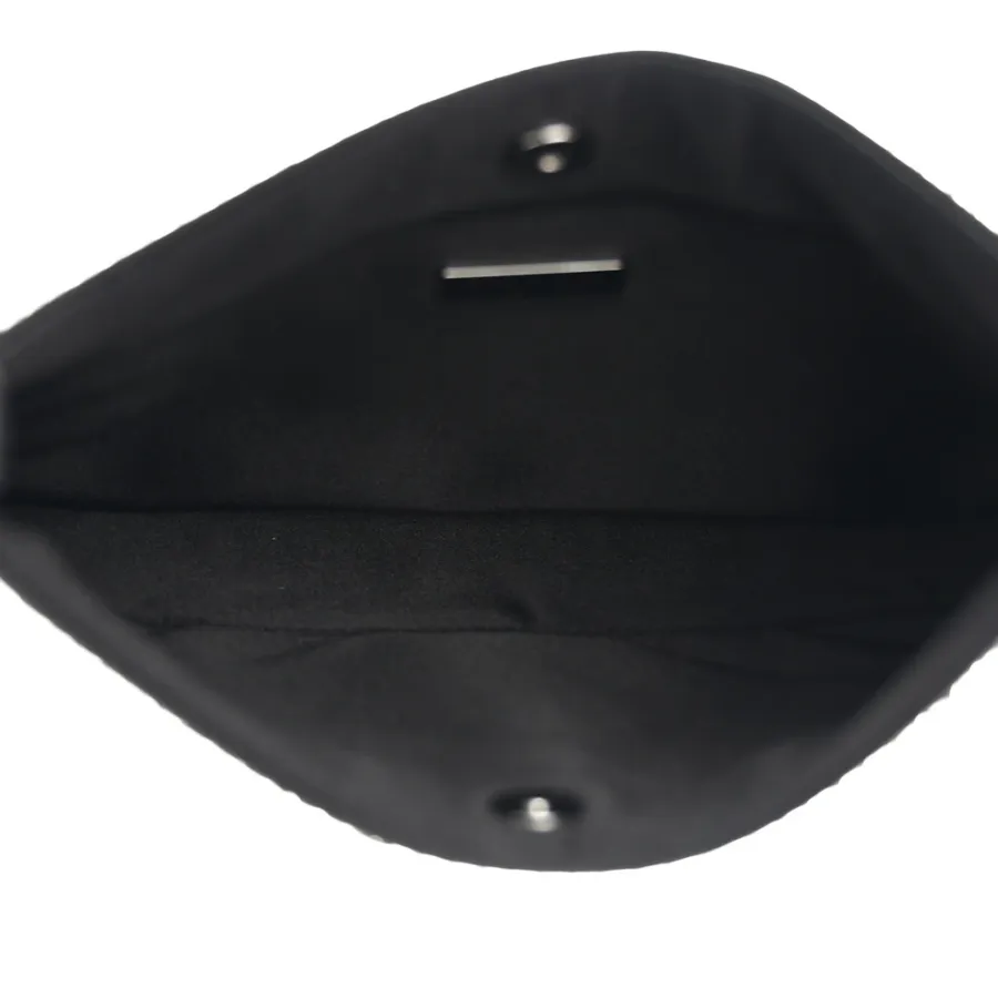 Prada Medium Cleo Adjustable Strap Shoulder Bag Metal Satin & Crystal Silver Hardware