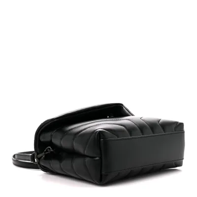 Saint Laurent Mini Loulou Crossbody Bag Black Y-Quilted Monochrome Monogram Calfskin Leather Incognito Hardware