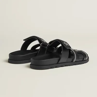 HERMES Chypre Black Slippers