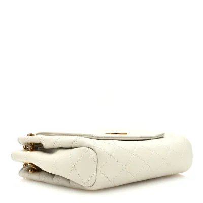 Saint Laurent Mini Nolita Blanc Vintage Quilted Monogram Lambskin Leather Aged Gold Hardware