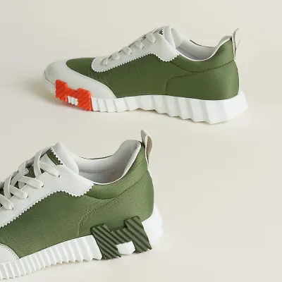 HERMES Green Sneakers Bouncing Sports Shoes