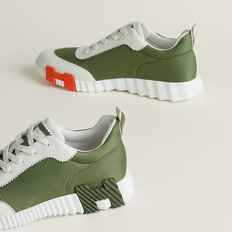 HERMES Green Sneakers Bouncing Sports Shoes
