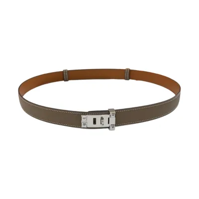Hermès Women' s Rectangled Buckle Belt In Black/Brown/Etoupe Calfskin With Gold/Silver Hardware 30mm