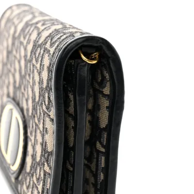 Dior Montaigne 30 2-in-1 Pouch Blue Dior Oblique Canvas Gold Hardware