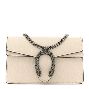 Gucci Super Mini Dionysus Shoulder Bag Mystic White Dollar Calfskin Leather & Crystal Black Diamond Aged Silver Hardware