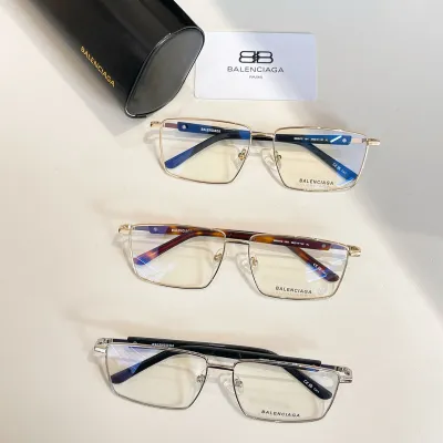 Balenciaga square frame glasses gold black/gold silver/gold leopard color transparent lens Size 59口16-145