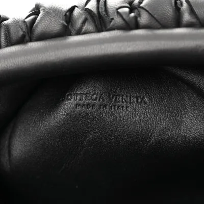 Bottega Veneta Mini Intrecciato Pouch Black Nappa Leather