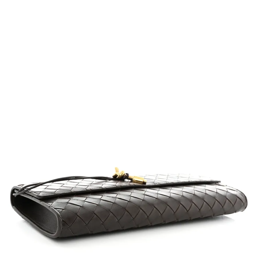 Bottega Veneta Long Intrecciato Andiamo Top Handle Clutch Fondant Nappa Leather Gold Hardware
