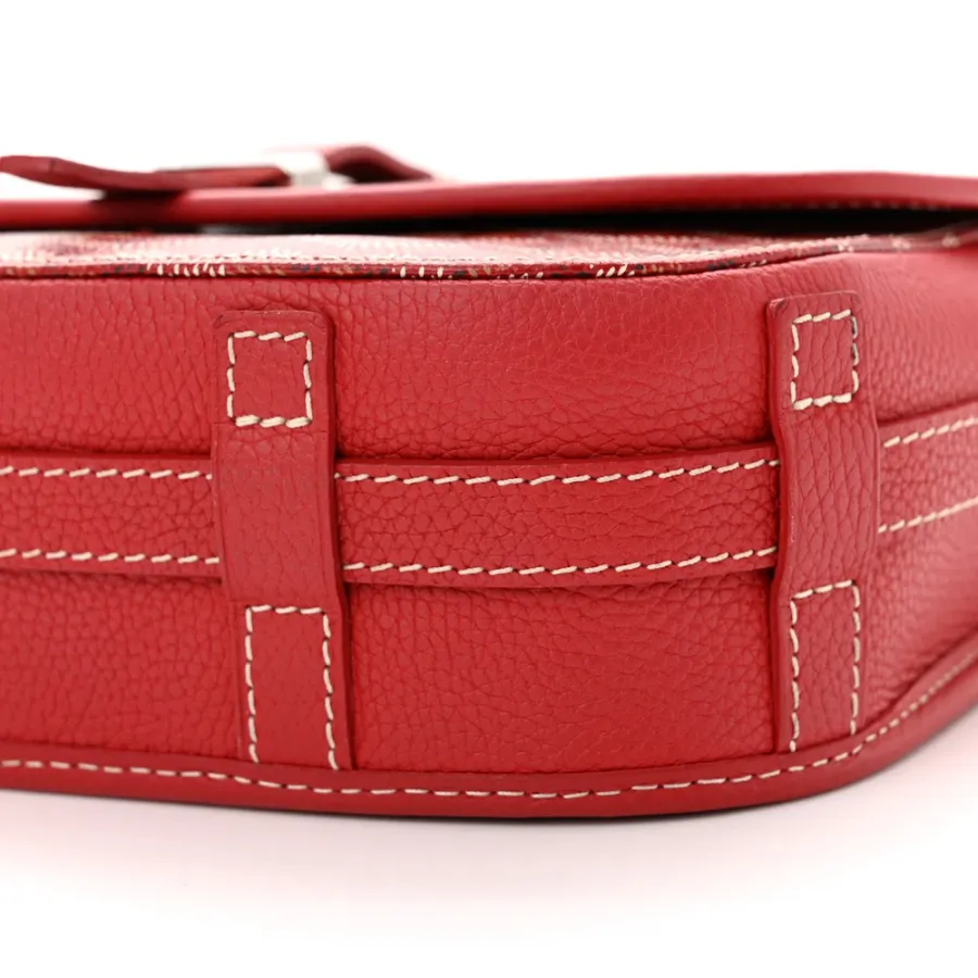 Goyard Belvedere II PM Messenger Bag Red Goyardine Canvas Silver Hardware