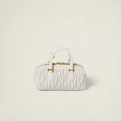 Miu Miu Arcadie matelassé Quilted Lambskin Leather white Top-Handle Bags