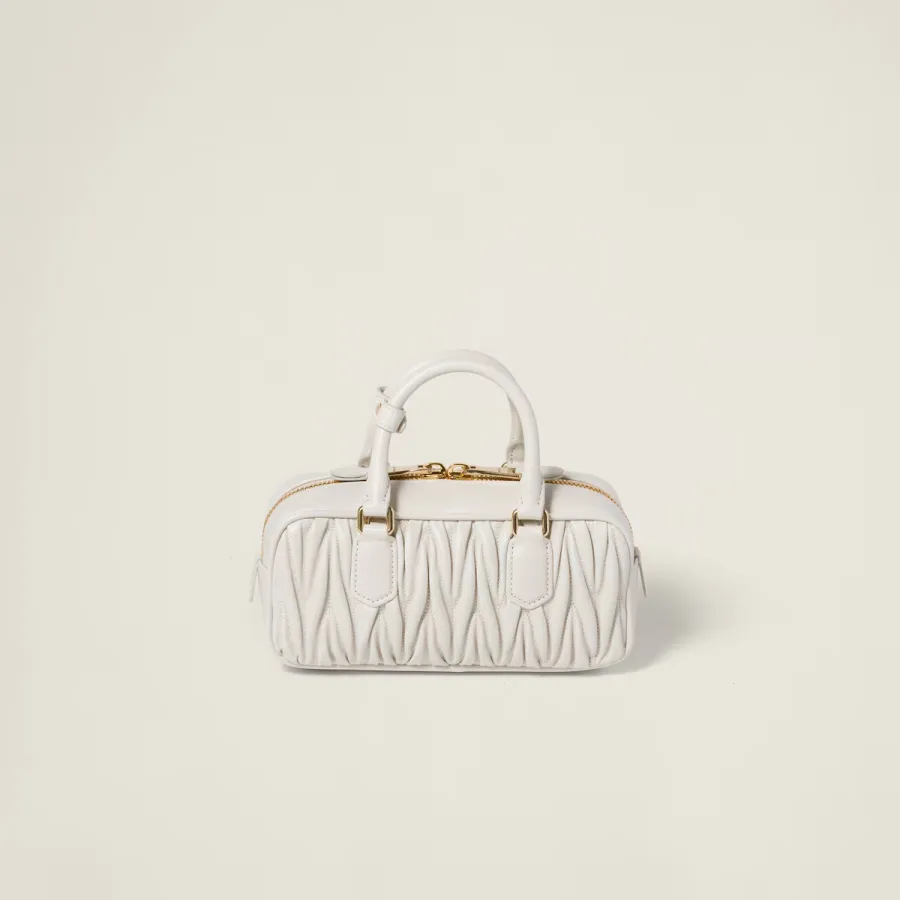 Miu Miu Arcadie matelassé Quilted Lambskin Leather white Top-Handle Bags